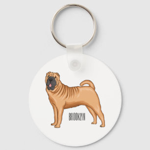 Chinese Shar-Pei cartoon illustratie Sleutelhanger