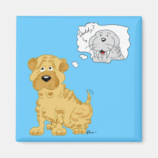 Chinese Shar-Pei en Walrus Magnet Magneet