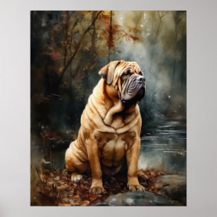 Chinese Shar-Pei Hond Kunstprint Poster
