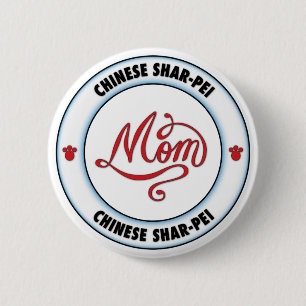 CHINESE SHAR-PEI-moeder Ronde Button 5,7 Cm