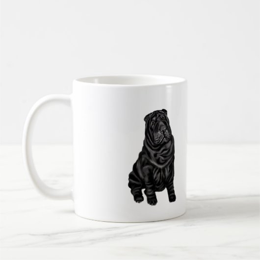 Chinese Shar Pei - zwart Koffiemok (Links)