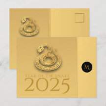 Chinese Slangenjaar 2025 Elegante monogramteksten