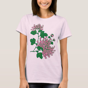 Chinese spinchrysanthema - koraalroze t-shirt