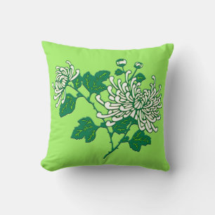 Chinese spinchrysanthema - roomwit kussen
