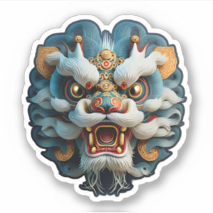 Chinese Sticker van leeuwenkop