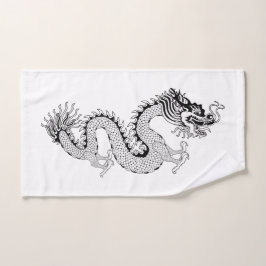 Chinese stijldraak B&W Handdoek