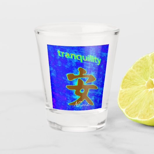 chinese symbool voor rust shot glas (Voorkant)