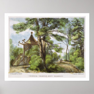 Chinese tempel, Kew Gardens, bord 13 van 'Kew Ga' Poster