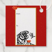 Chinese Tijger Jaar Ideogram Verjaardag Luxe SqFT Bedankjes Labels