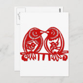 Chinese Tortelduifjes Briefkaart (Voorkant / Achterkant)