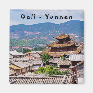 Chinese Traditionele Getuige daken, Dali,Yunnan,Ch Magneet