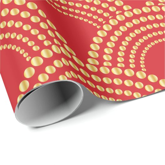 Chinese traditionele rode en goudversiering cadeaupapier (Rol Hoek)