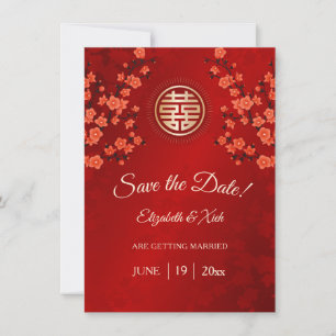 Chinese Trouw Dubbel Geluk Kersenbloesem Save The Date