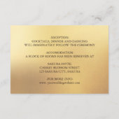 Chinese Trouw met Kersenbloesem Rood Goud  Informatiekaartje (Achterkant)