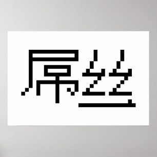 Chinese Verliezer / Diaosi 屌丝 Hanzi MEME Poster
