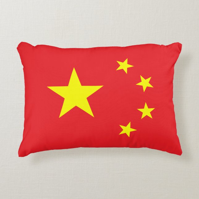 Chinese vlag accent kussen (Voorkant)