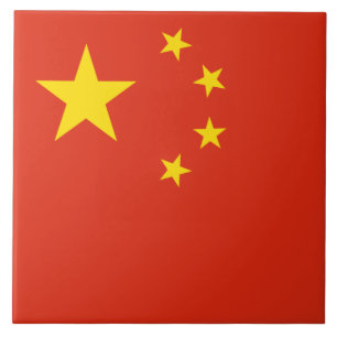 Chinese vlag (China) keramische Tegel Tegeltje