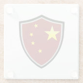 Chinese vlag glazen onderzetter (Achterkant)