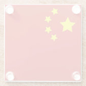 Chinese vlag glazen onderzetter (Achterkant)