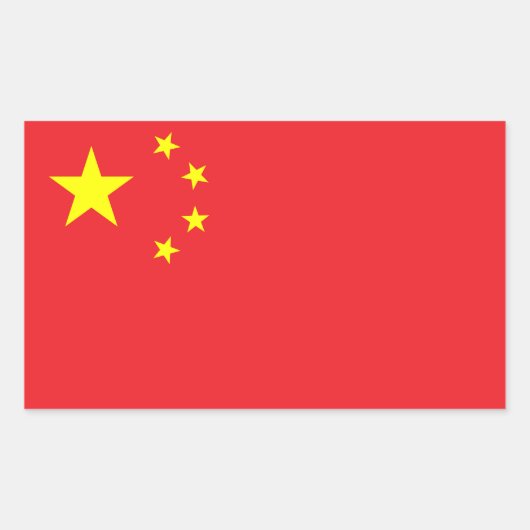 Chinese vlag rechthoekige sticker (Voorkant)