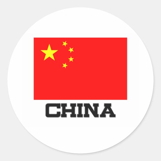 Chinese vlag ronde sticker (Voorkant)