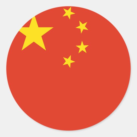 Chinese vlag ronde sticker (Voorkant)
