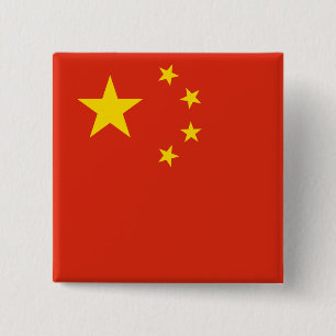 Chinese vlag vierkante button 5,1 cm