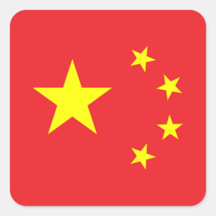Chinese vlag vierkante sticker