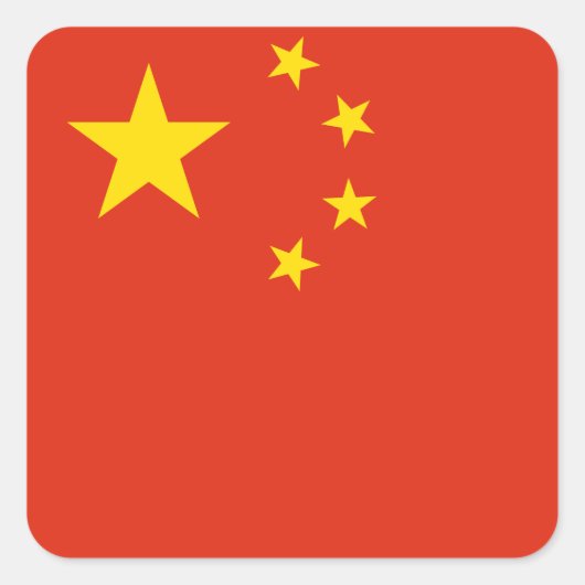 Chinese vlag vierkante sticker (Voorkant)