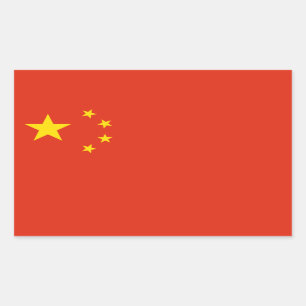 Chinese vlag, vlag van China Rechthoekige Sticker
