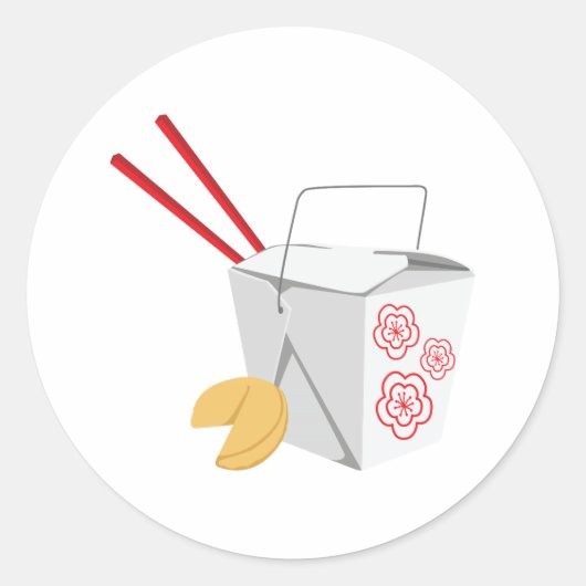 Chinese voedselcontainer ronde sticker (Voorkant)