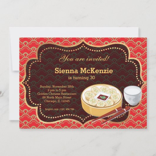 Chinese voedselfeestdag kaart (Voorkant)