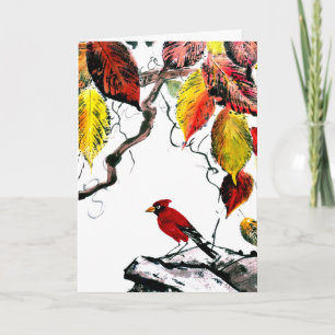 Chinese Vogel in de Herfst Kaart