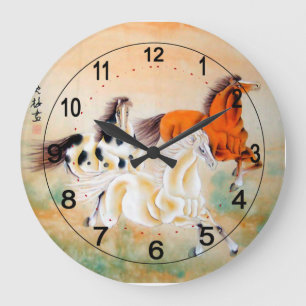 Chinese wandklok met Horse Motif Grote Klok