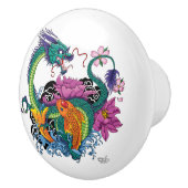 Chinese waterdraak koi vis keramische knop (Rechts)