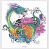 Chinese waterdraak koi vis sticker (Vel)