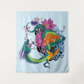 Chinese waterdraak koi vis wandkleed (Voorkant)