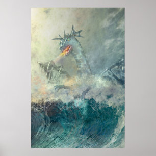 Chinese waterdraak poster