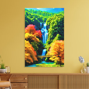Chinese Waterval Canvas Afdruk