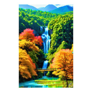 Chinese Waterval Foto Afdruk