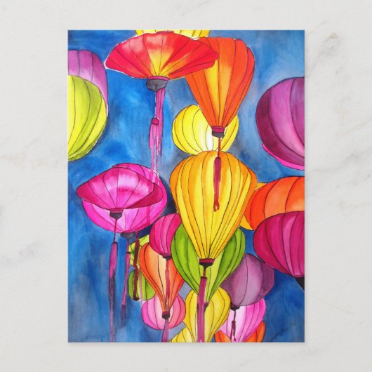 Chinese waterverf briefkaart (Voorkant)