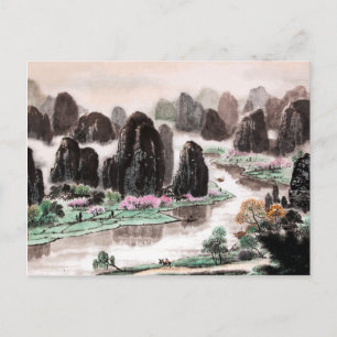 Chinese Waterverf schilderen, Song van Traveler Briefkaart