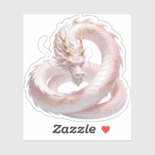 Chinese Witte Gouden Draak Fantasie Ontwerp Met Sticker