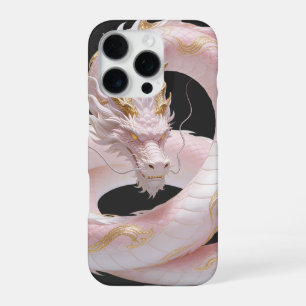 Chinese Witte Gouden Draak Fantasy Ontwerp Met iPhone 16 Pro Hoesje
