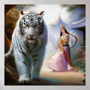 Chinese witte tijger (8) poster