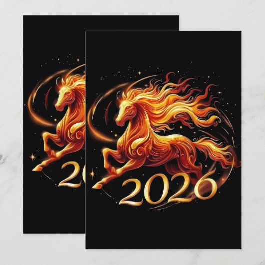 Chinese Year of Horse 2026 Celebrations Feestdagenkaart (Voorkant / Achterkant)