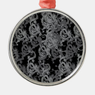 Chinese Ying Yang Dragon Metalen Ornament