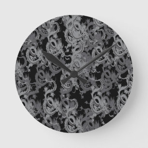 Chinese Ying Yang Dragon Ronde Klok