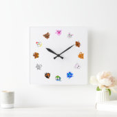 Chinese Zodiac Animals Vierkante Klok (Huis)