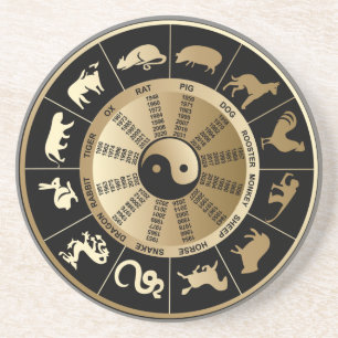 Chinese Zodiac Chart Zandsteen Onderzetter